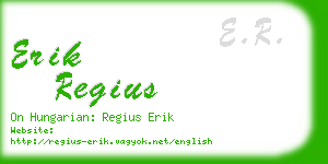 erik regius business card